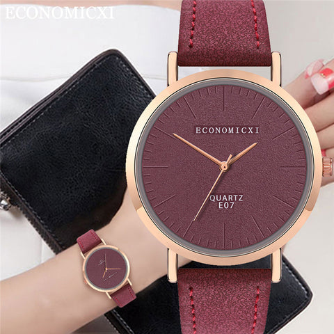 Trend Style Womens Watch Leather No Scale Blank Dial Ladies Girls Watch In Quartz Watches Relogio Orologi Donna Relojes Mujer *A