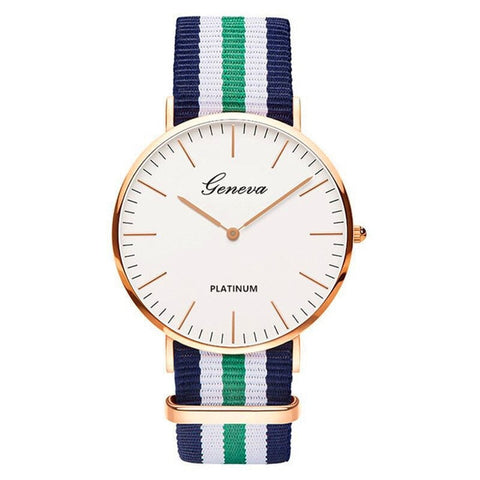 18 Styles Ultra Slim Quartz Watch Simple Nylon Band Relogio Masculino  Fashion woman men Wristwatches Geneva Ladies Quartz Watch