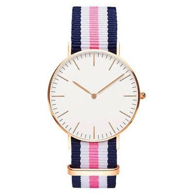 18 Styles Ultra Slim Quartz Watch Simple Nylon Band Relogio Masculino  Fashion woman men Wristwatches Geneva Ladies Quartz Watch