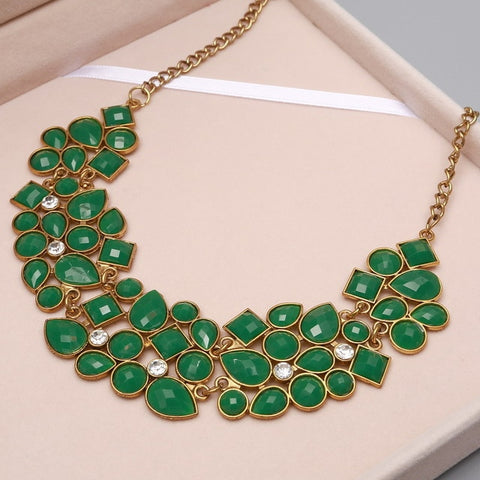 MINHIN New Popular 20 Colors Multicolor Big Pendant Clavicle Chain Necklace Women's Delicate Banquet Jewelry