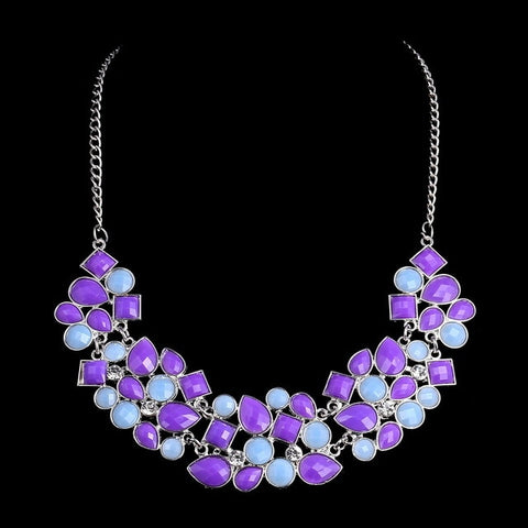 MINHIN New Popular 20 Colors Multicolor Big Pendant Clavicle Chain Necklace Women's Delicate Banquet Jewelry