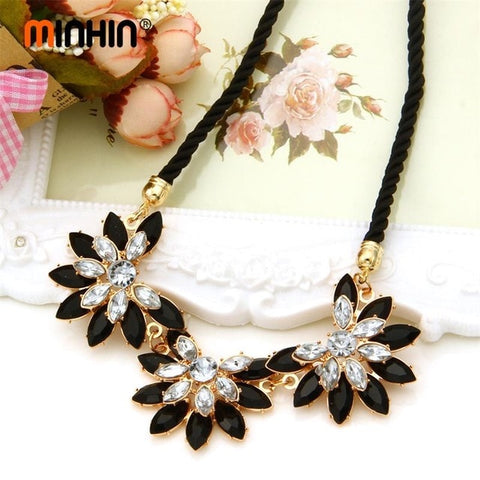 MINHIN New Popular 20 Colors Multicolor Big Pendant Clavicle Chain Necklace Women's Delicate Banquet Jewelry